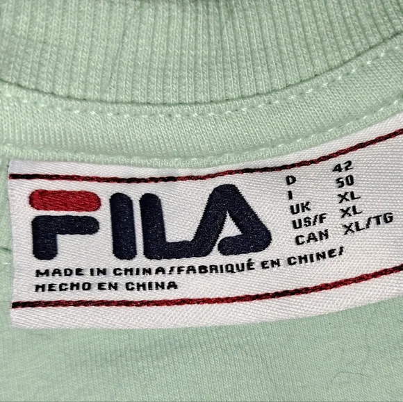 FILA Mint Green French Terry Crewneck Sweatshirt - Picture 5 of 7